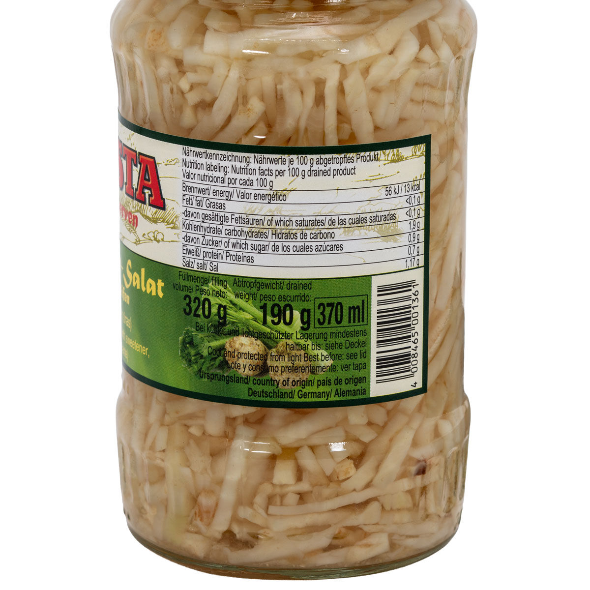 Selleriesalat Streifen im Glas 370ml von WASTA