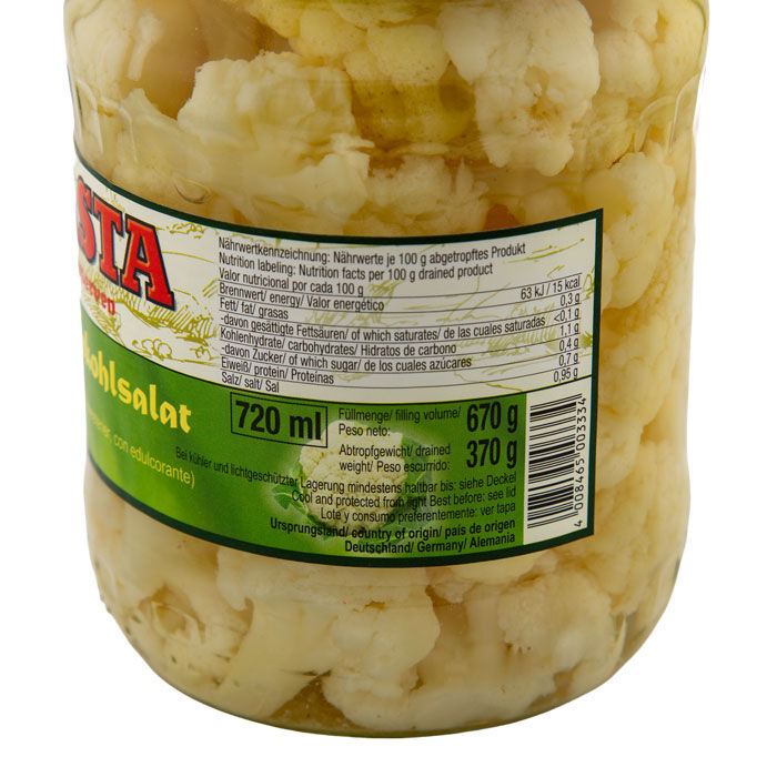 Blumenkohlsalat im Glas 720ml von WASTA