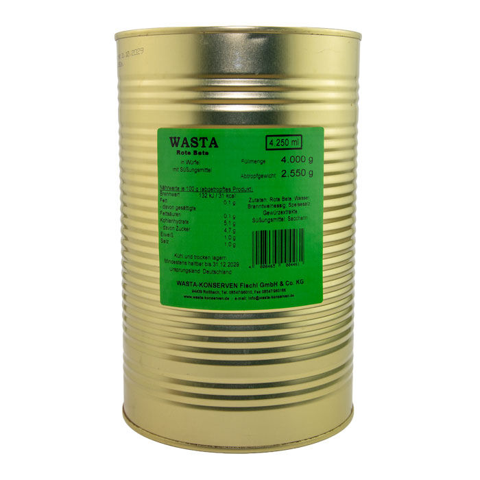 Rote Bete Würfel in Dose 5L von WASTA
