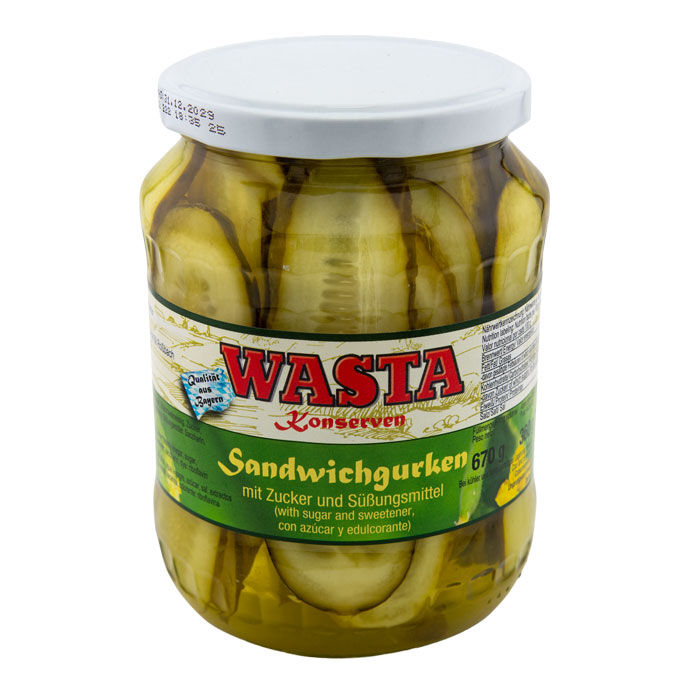 Sandwichgurken im Glas 720ml von WASTA