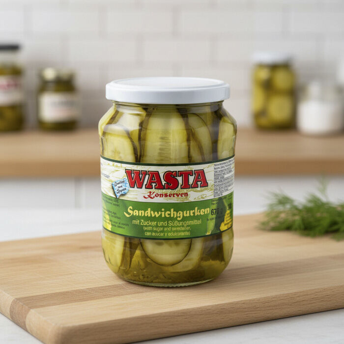 Sandwichgurken im Glas 720ml von WASTA