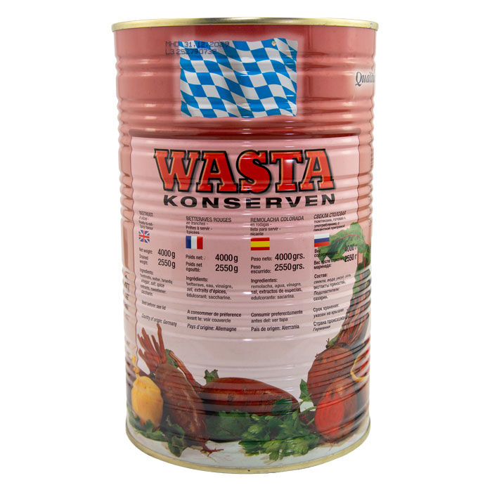 Rote Bete in Scheiben in Dose 5L von WASTA