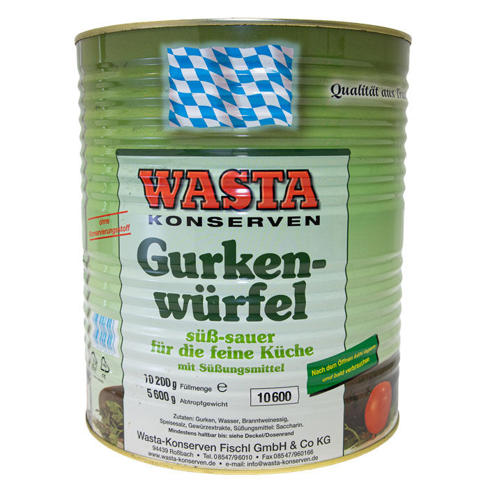 Würfelgurken in Dose 10L von WASTA