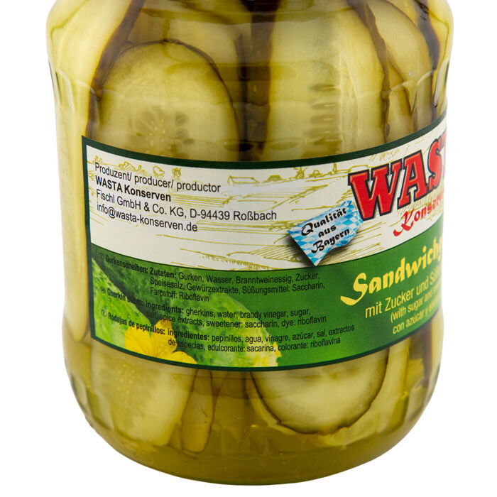 Sandwichgurken im Glas 720ml von WASTA